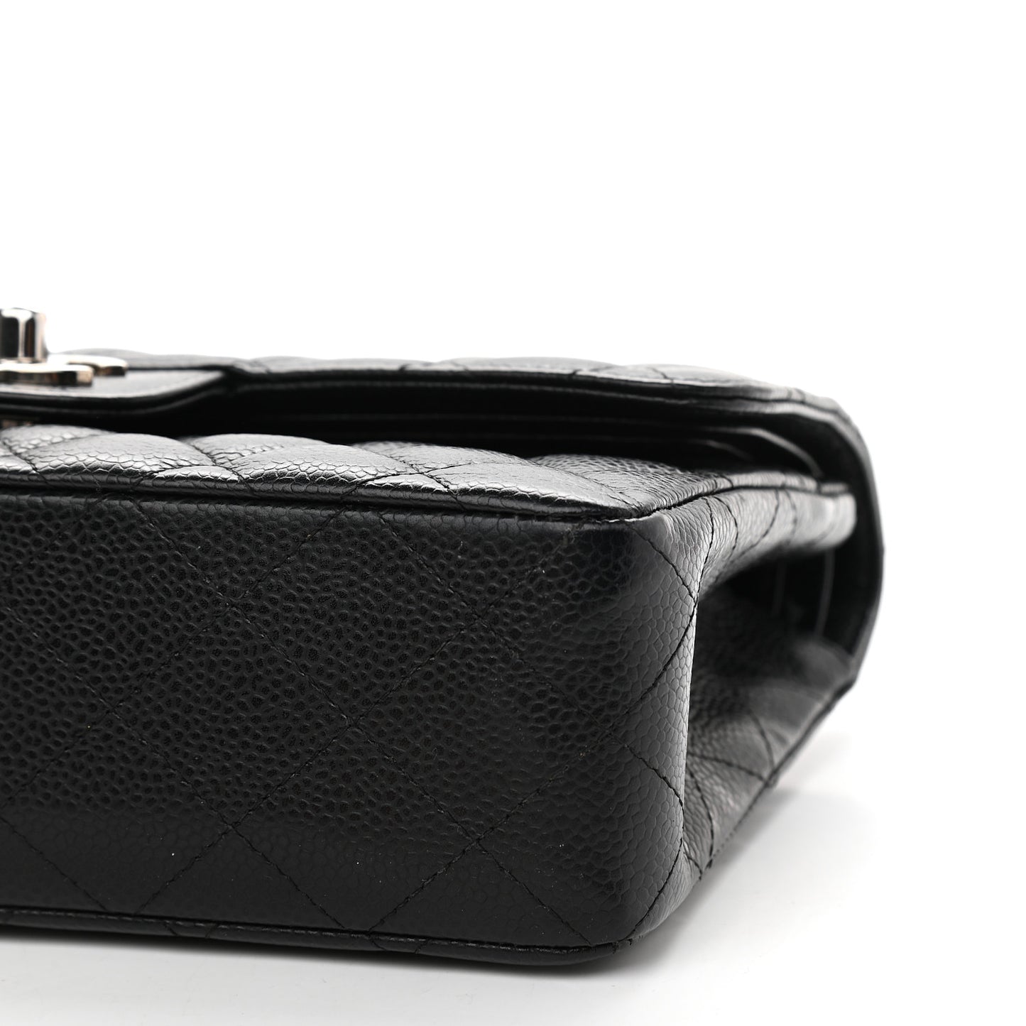 Caviar Quilted Small Double Flap Black