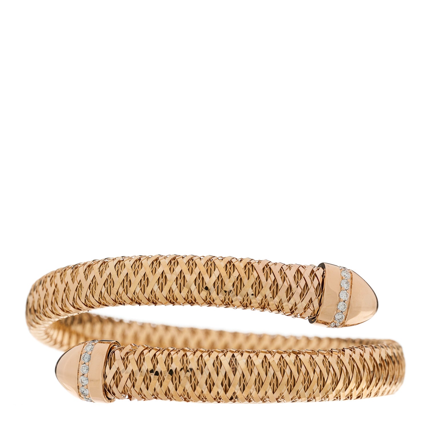 Roberto Coin 18K Rose Gold Diamond Primavera Coiled Wrap Bracelet 1 of 4