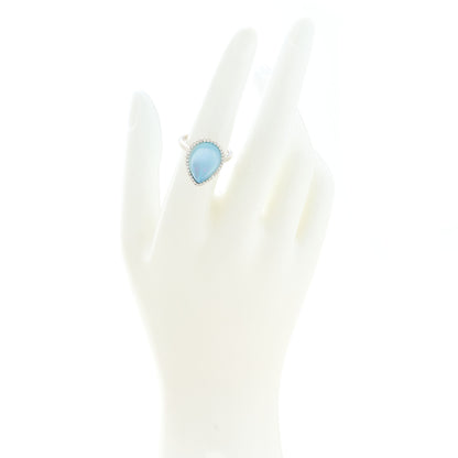 Roberto Coin 18K White Gold Diamond Blue Topaz Mother of Pearl Cocktail Ring 53 6.5 2 of 6