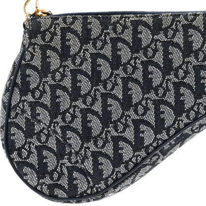 Christian Dior Monogram Mini Saddle Pochette Navy 8 of 11
