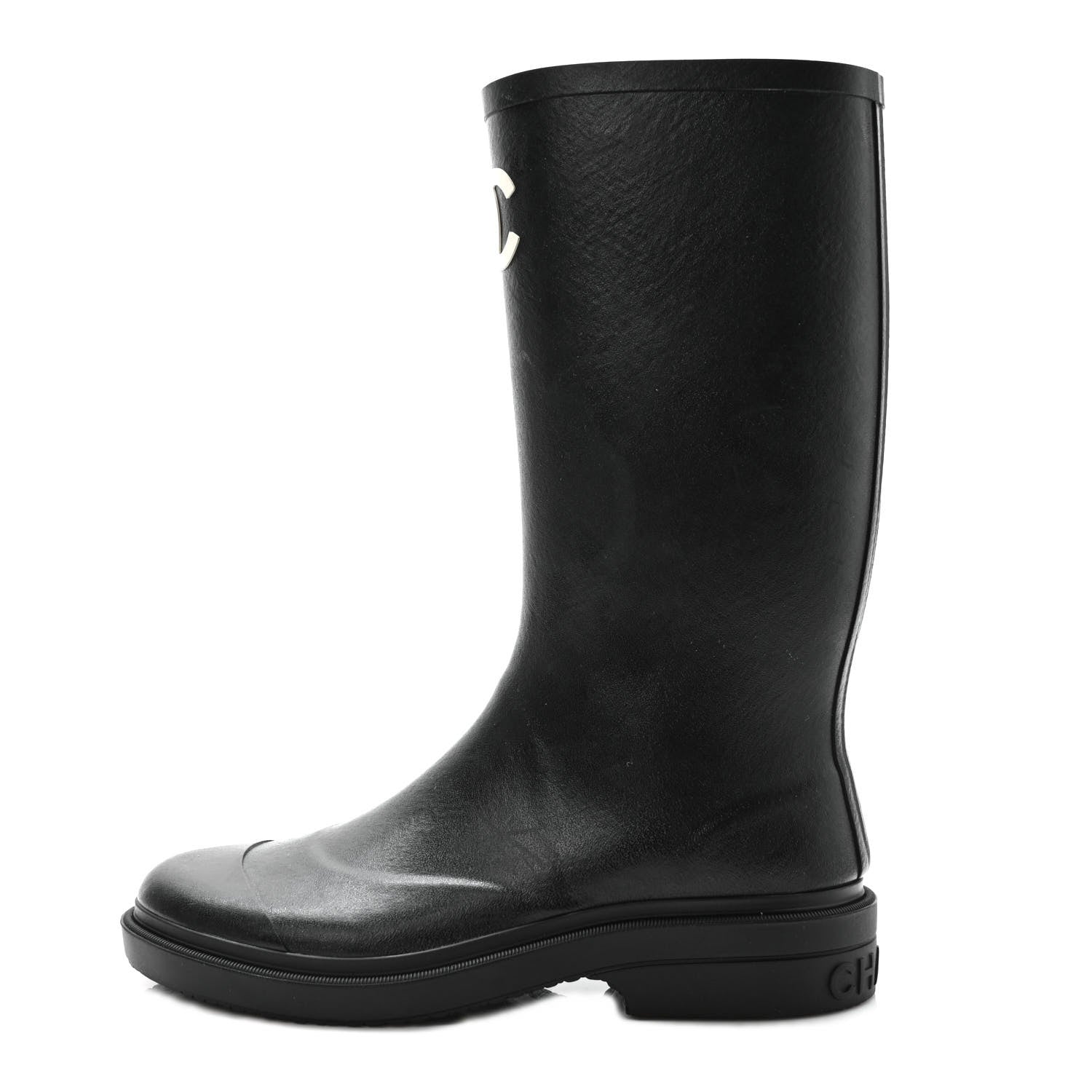 Chanel Caoutchouk CC High Boots 40 Black 1 of 8