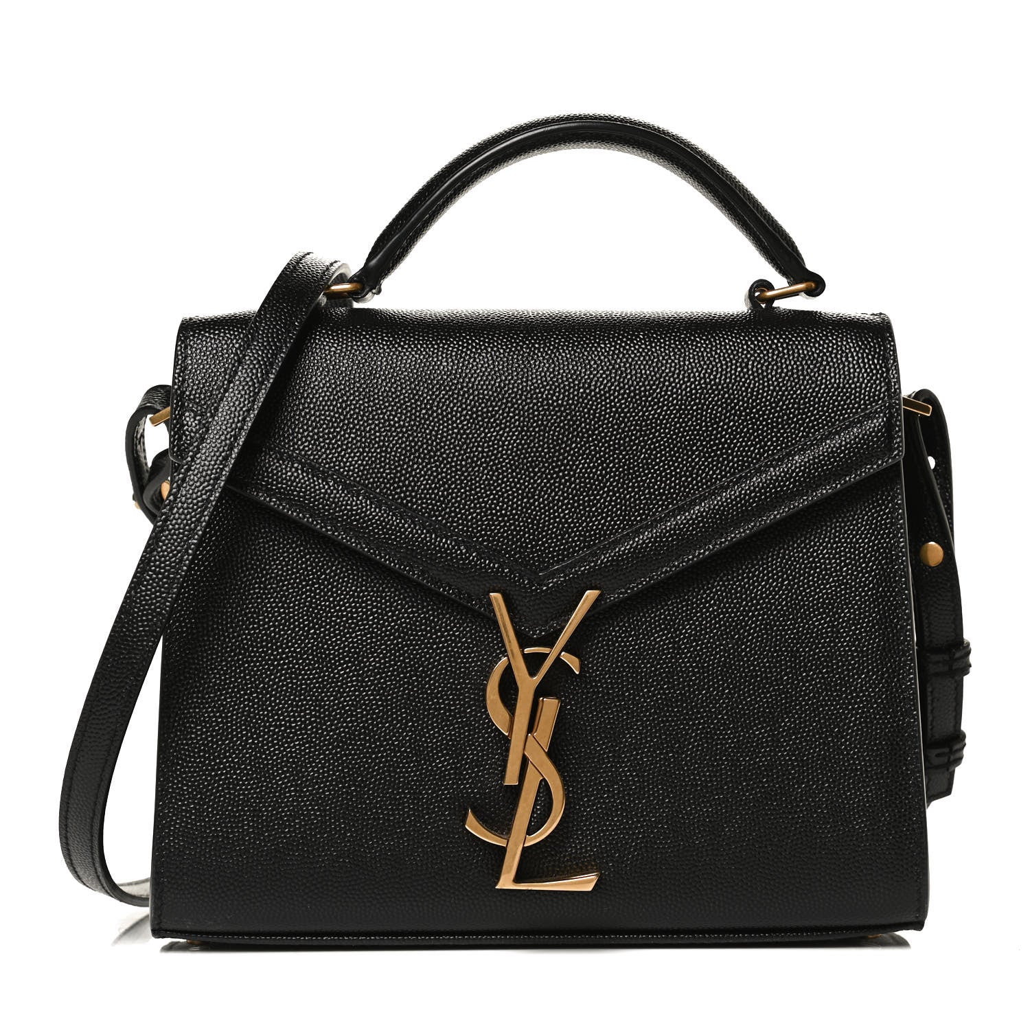 Saint Laurent Grain de Poudre Mini Classic Monogram Cassandra Top Handle Black Rouge Legion 1 of 12