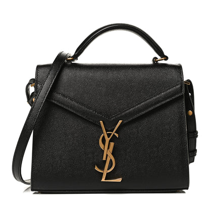 Saint Laurent Grain de Poudre Mini Classic Monogram Cassandra Top Handle Black Rouge Legion 1 of 12