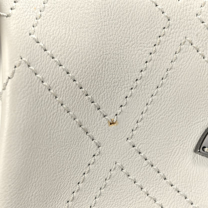 Chanel Calfskin Diamond Stitch Accordion Flap White 10 of 11