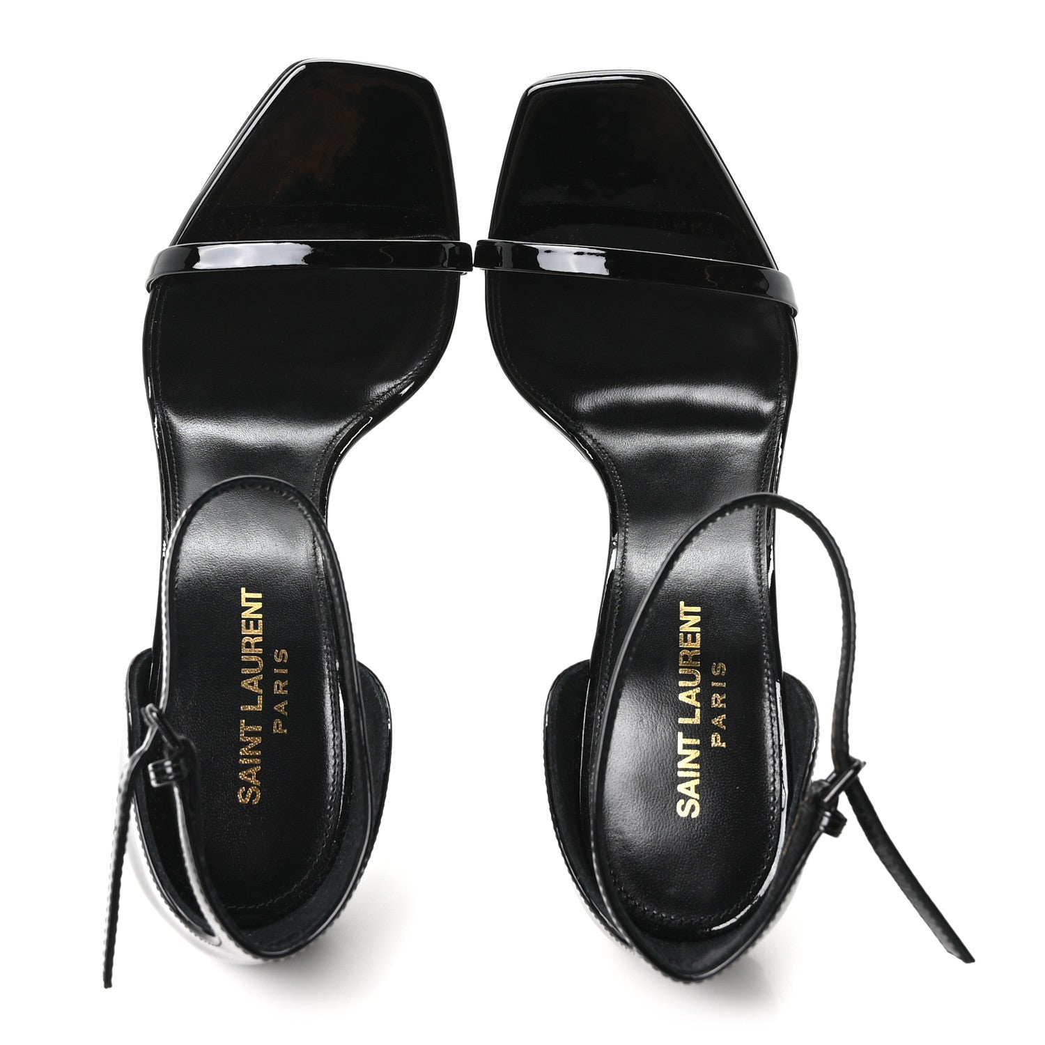 Saint Laurent Vernice Chiffon Opyum 110 Sandals 38 Black 2 of 10