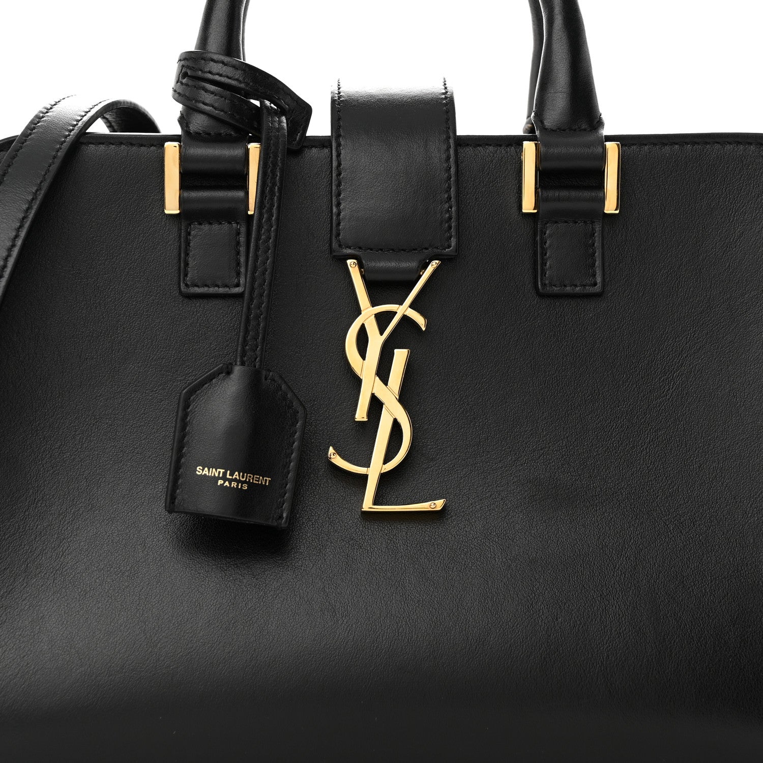 Saint Laurent Calfskin Monogram Baby Cabas Black 7 of 9