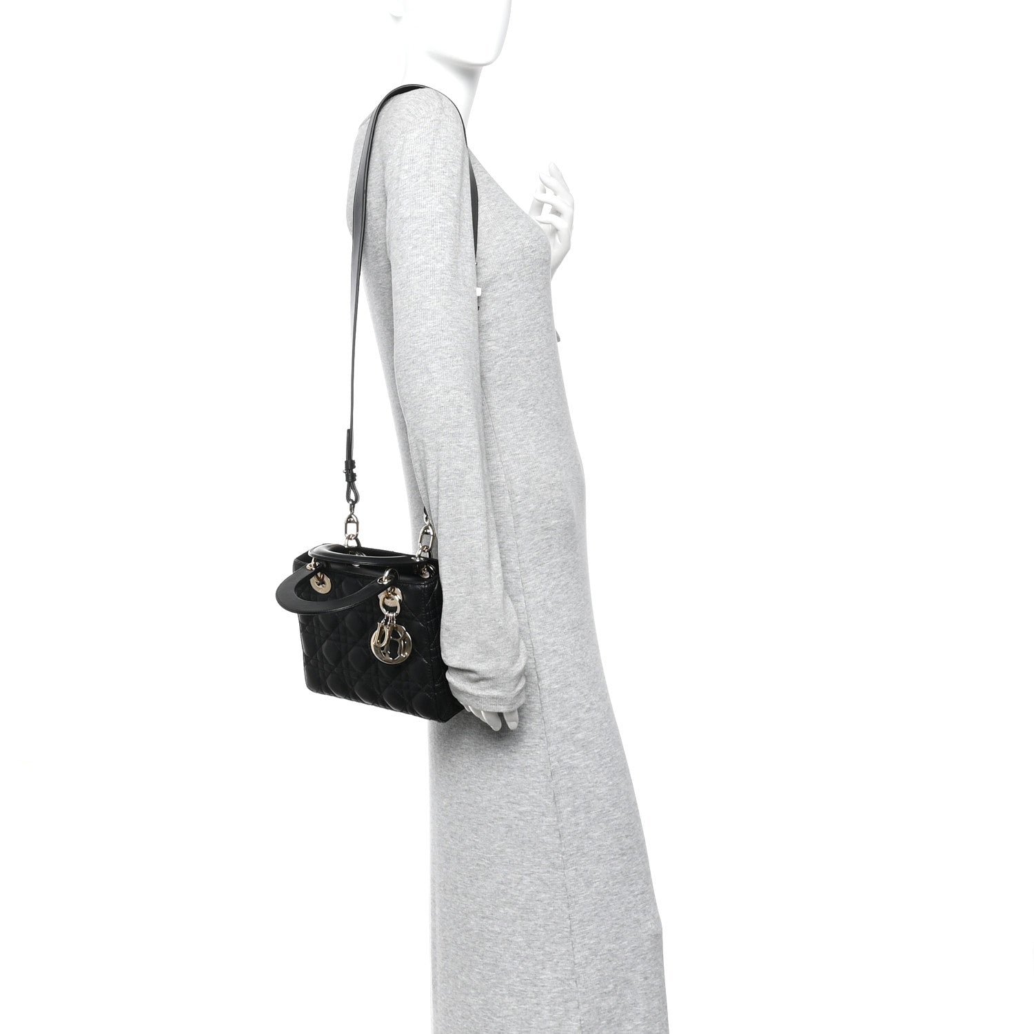 Christian Dior Lambskin Cannage Small My ABCDior Lady Dior Black 2 of 10