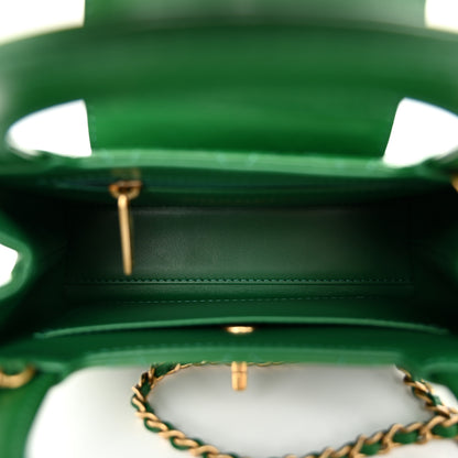 Chanel Shiny Aged Calfskin Quilted Nano Kelly Shopper Green 5 of 10