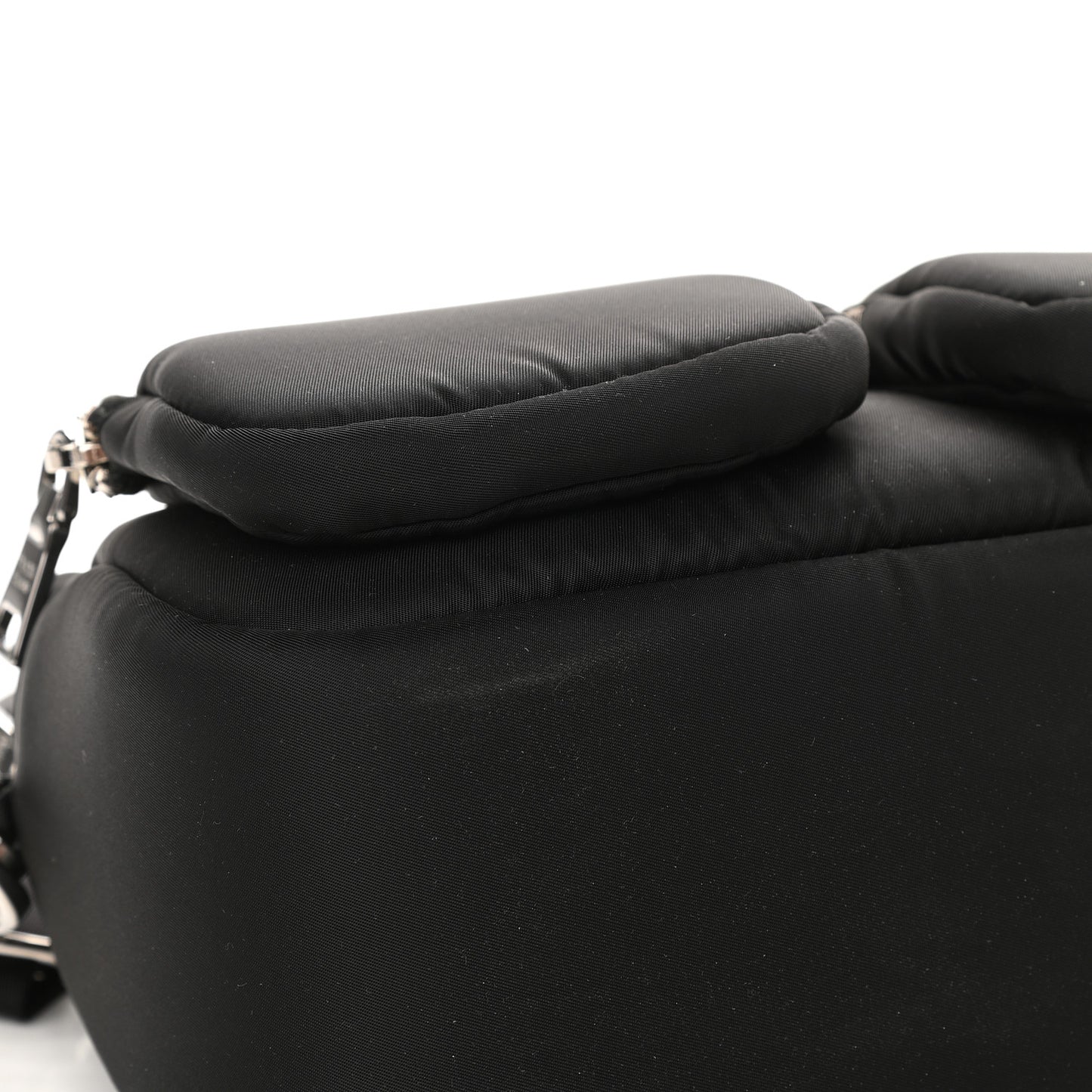 Tessuto Nylon Pocket Cargo Shoulder Bag Black White