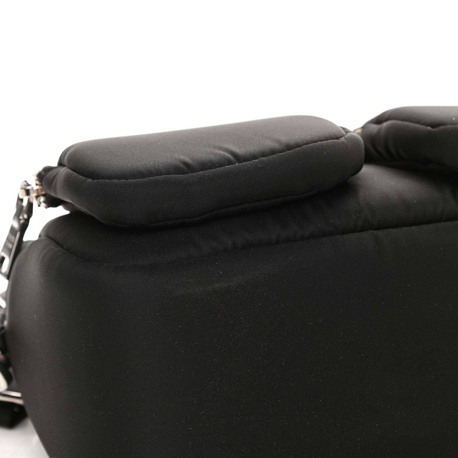 Prada Tessuto Nylon Pocket Cargo Shoulder Bag Black White 10 of 10