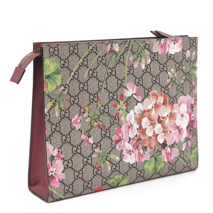 Gucci GG Supreme Monogram Blooms Large Cosmetic Case Beige Multicolor Dry Rose 3 of 8