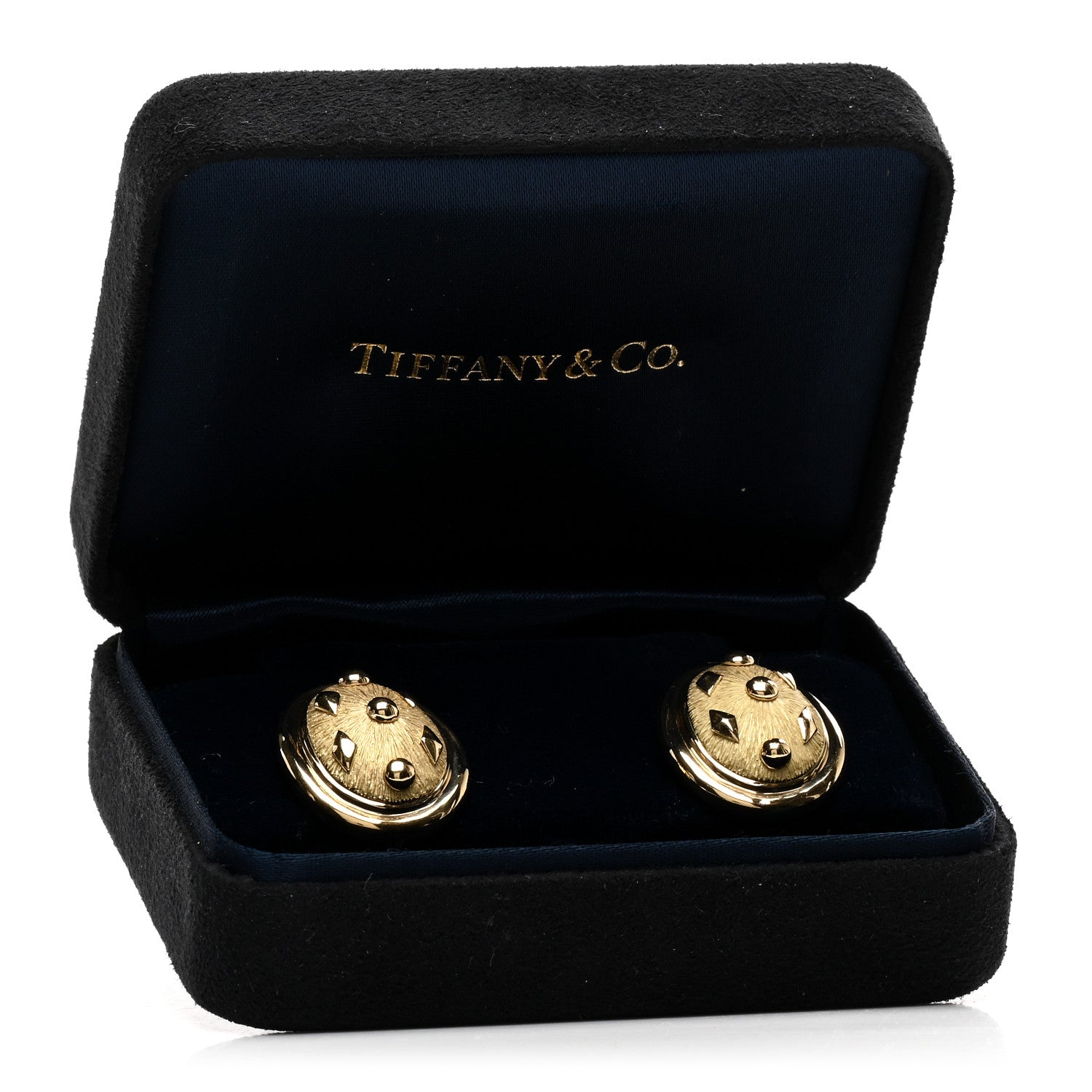 Tiffany 18K Yellow Gold Schlumberger Lozenge Clip Earrings 5 of 5