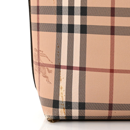 Burberry Grainy Calfskin Haymarket Check Small Reversible Tote Mid Camel 21 of 25