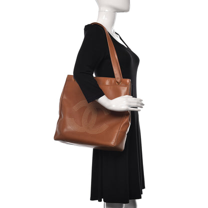 Chanel Lambskin Studded CC Tote Brown 2 of 13