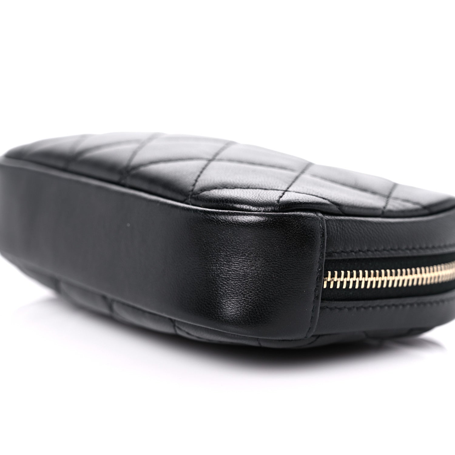 Chanel Lambskin Quilted Small Curvy Pouch Cosmetic Case Black 9 of 10