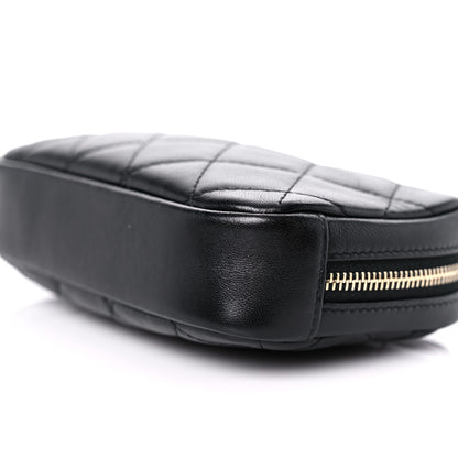 Chanel Lambskin Quilted Small Curvy Pouch Cosmetic Case Black 9 of 10