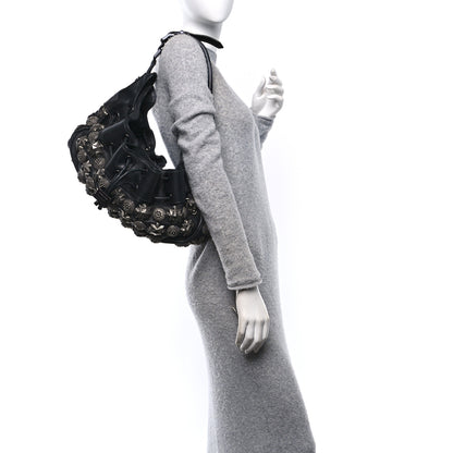 Burberry Calfskin Mason Warrior Studded Hobo Black 2 of 14