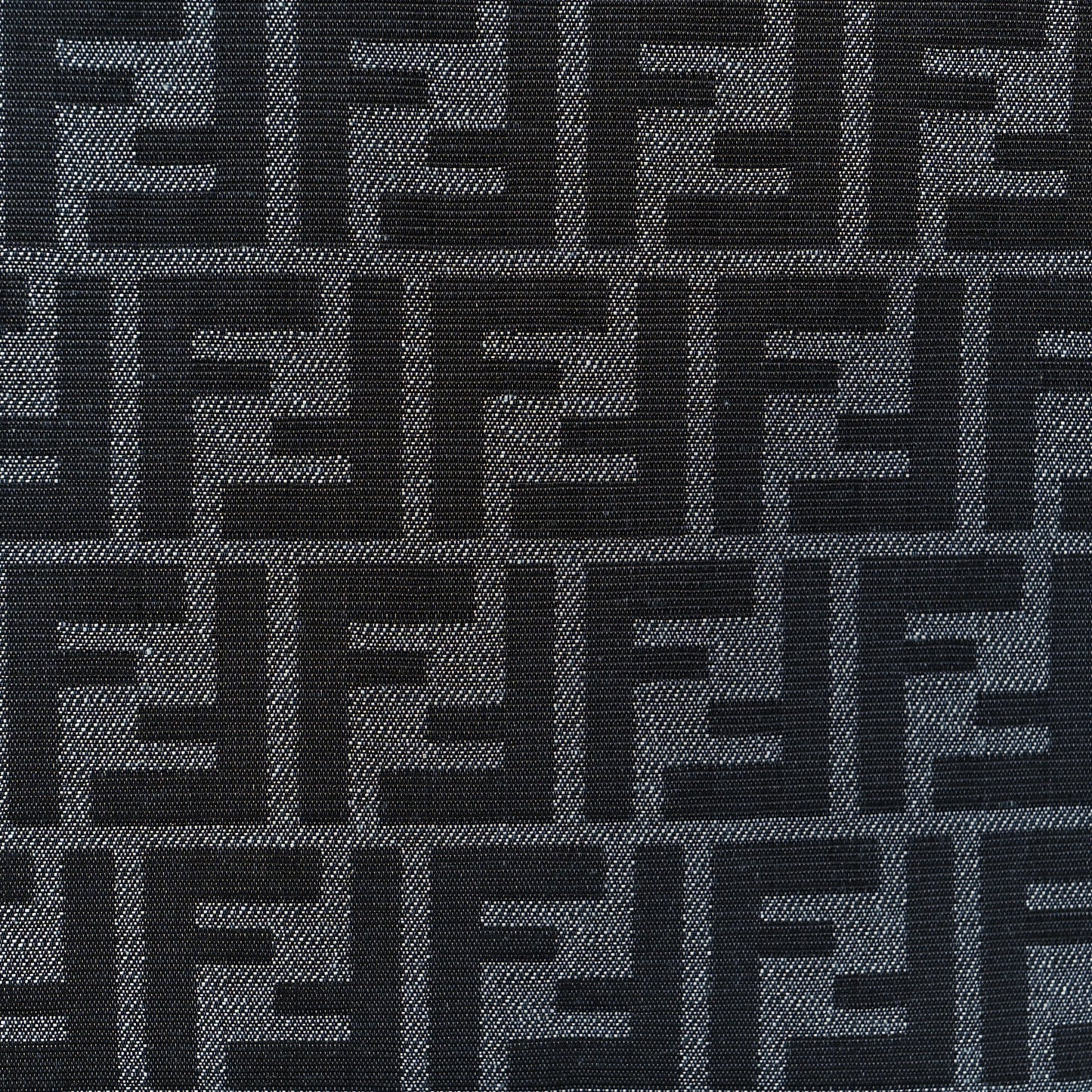 Fabric Jacquard Vitello King FF 1974 Clutch Bag Denim Blue Midnight