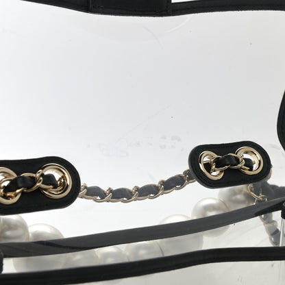 Chanel Lambskin PVC Sand By The Sea Flap With Pearl Strap Black 8 of 9