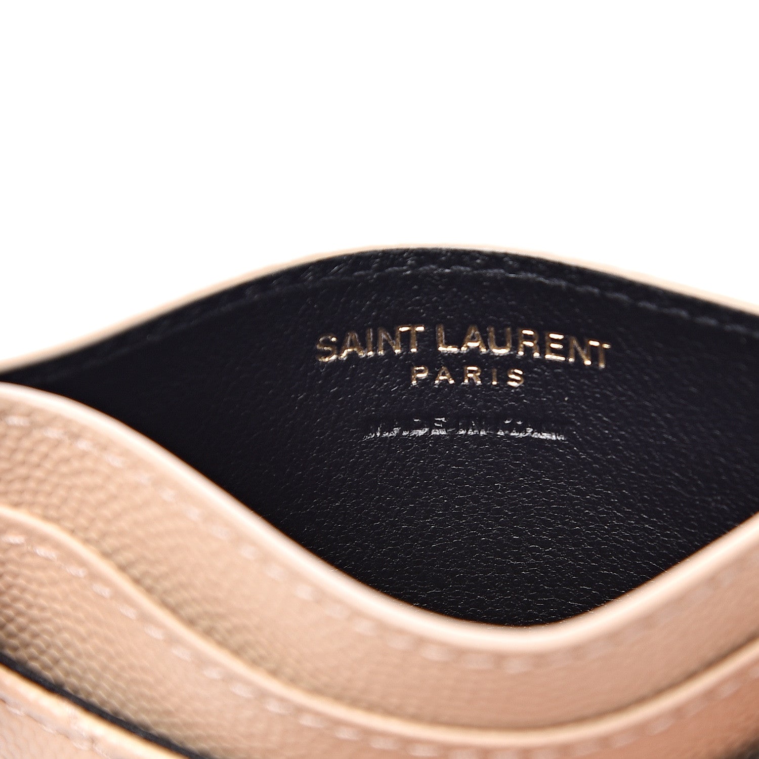 Saint Laurent Grain De Poudre Matelasse Chevron Monogram Credit Card Case Nude Powder 5 of 7