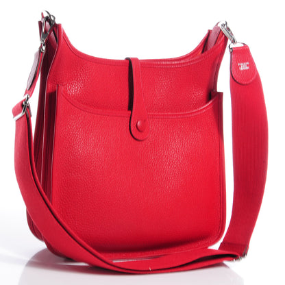 Hermes Taurillon Clemence Evelyne PM III Rouge Casaque 3 of 8