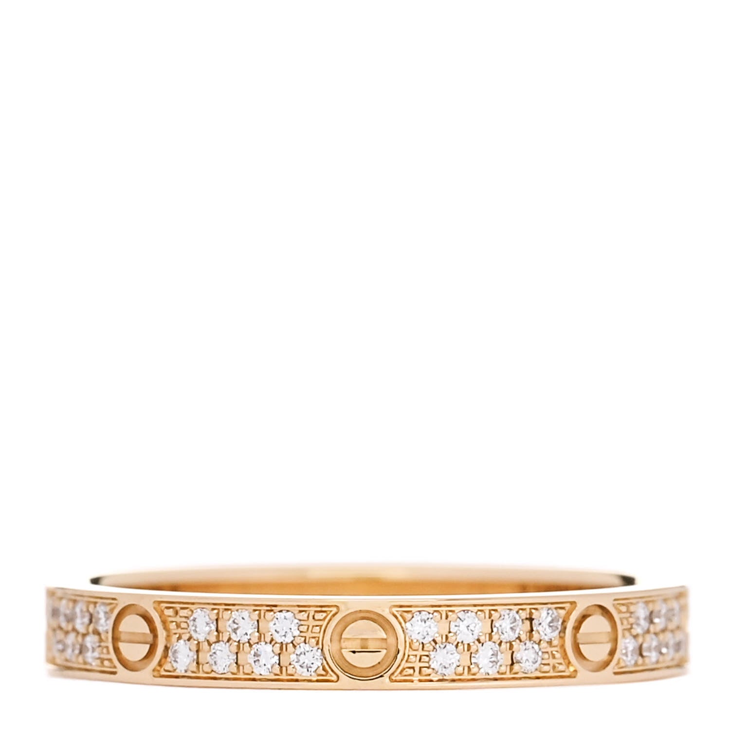 Cartier 18K Yellow Gold Diamond 2.6mm LOVE Paved Band Ring 50 5.25 1 of 4
