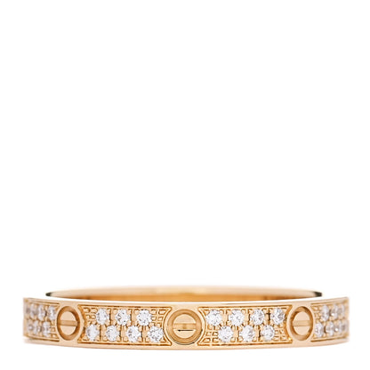Cartier 18K Yellow Gold Diamond 2.6mm LOVE Paved Band Ring 50 5.25 1 of 4