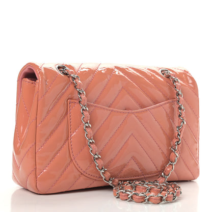 Chanel Patent Chevron Quilted Medium Single Flap Pink 3 of 9
