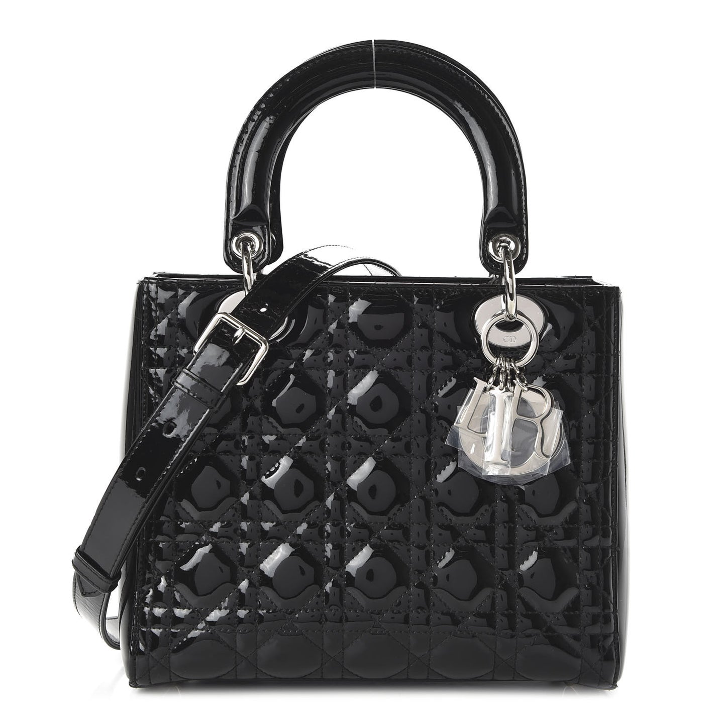 Patent Cannage Medium Lady Dior Black