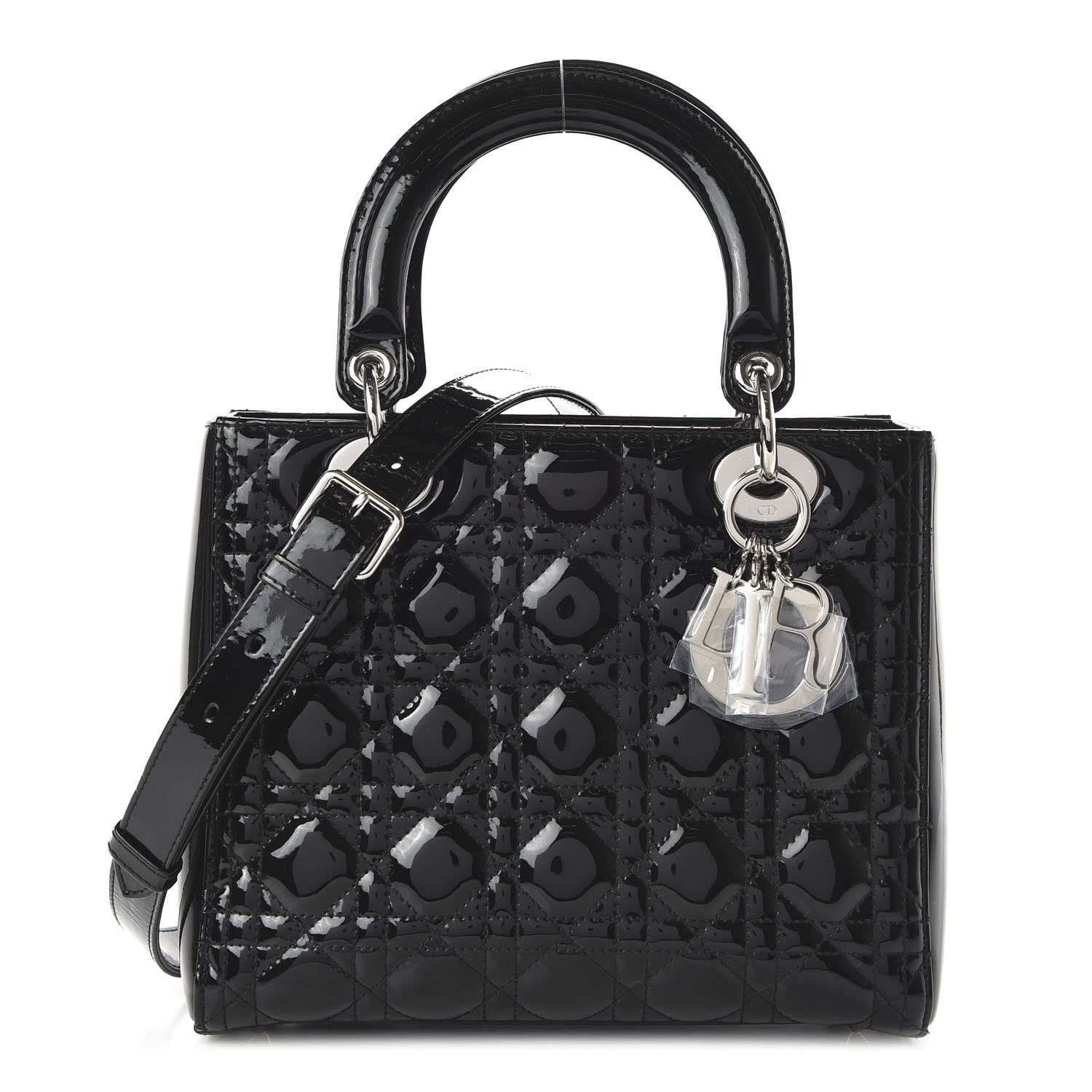 Christian Dior Patent Cannage Medium Lady Dior Black 1 of 9