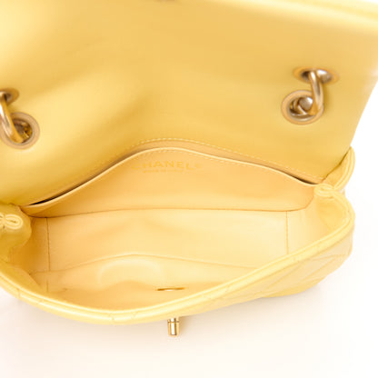 Chanel Shiny Lambskin Small Chain Is More Flap Yellow 5 of 10