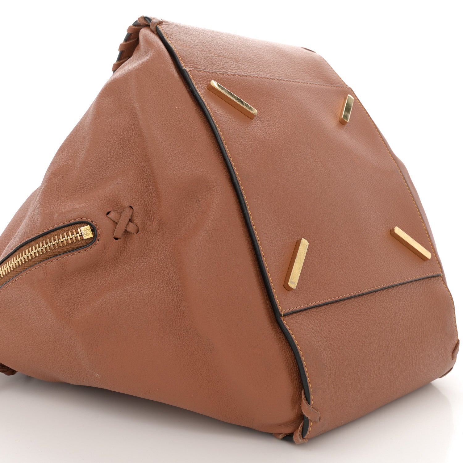 Loewe Calfskin Laced Hammock Shoulder Bag Tan 9 of 17