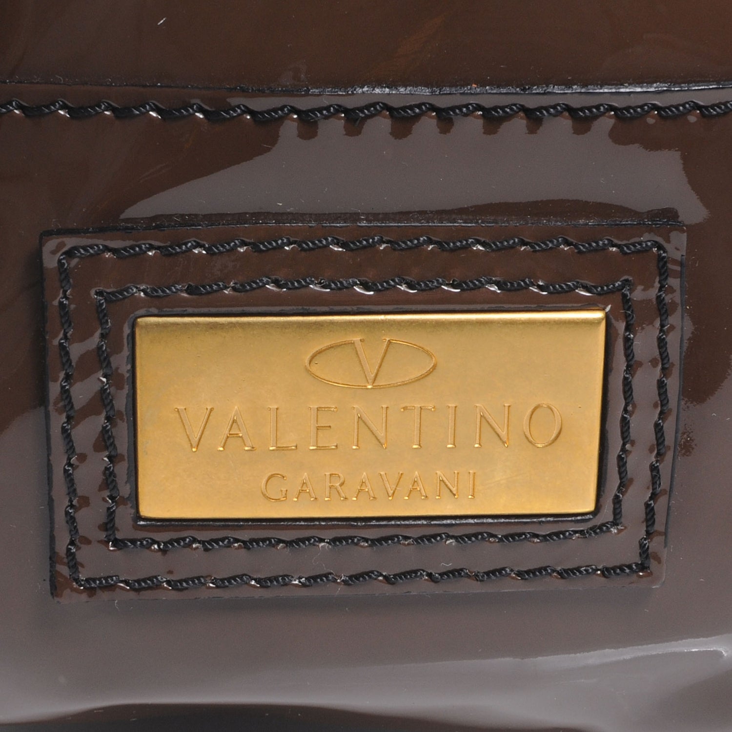 Valentino Garavani Patent Large Histoire Brown 5 of 7