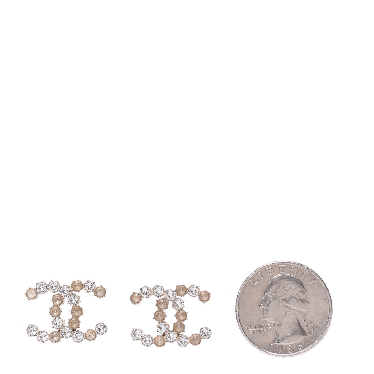 Crystal CC Earrings Gold