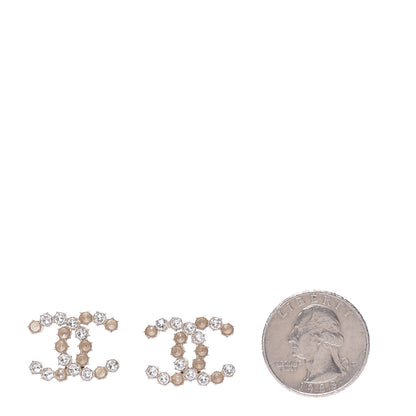Chanel Crystal CC Earrings Gold 2 of 5