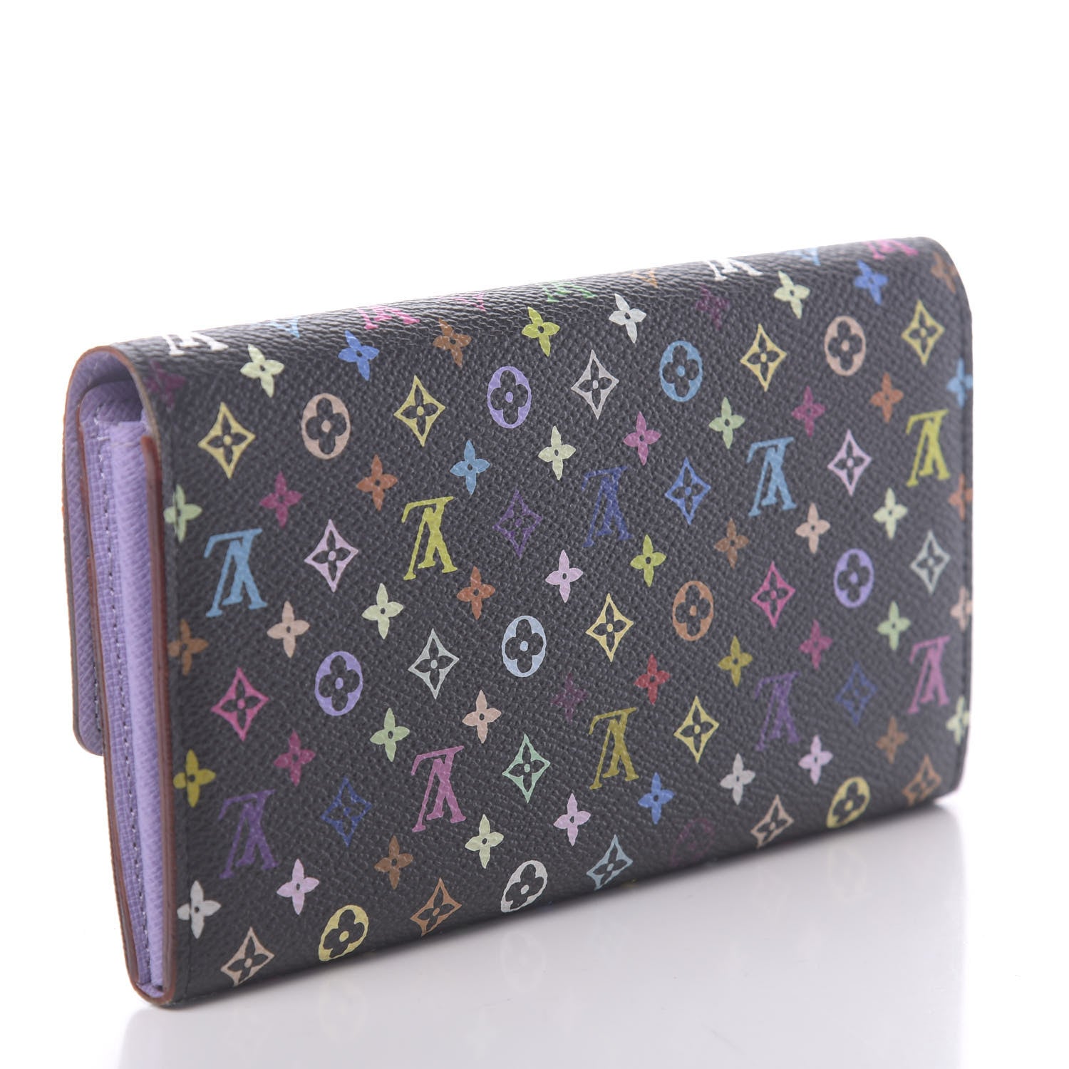 Louis Vuitton Monogram Multicolor Sarah Wallet Black Violet 3 of 7