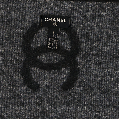 Chanel Cashmere CC Fringe Stole Grey Dark Grey 4 of 4