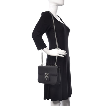 Alexander McQueen Grained Calfskin Medium Insignia Flap Black 2 of 10