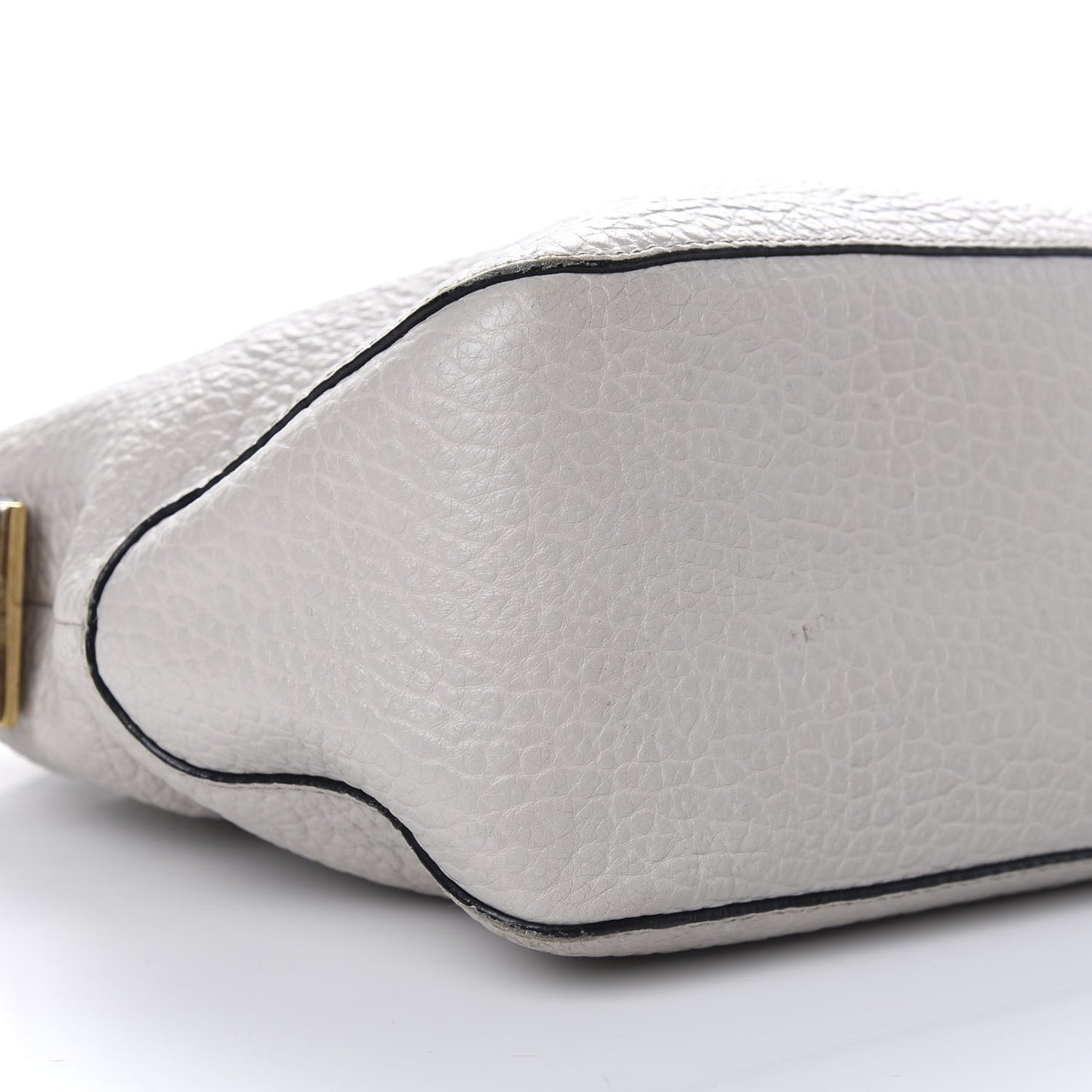 Signature Grain Calfskin Medium Hobo Pale Grey