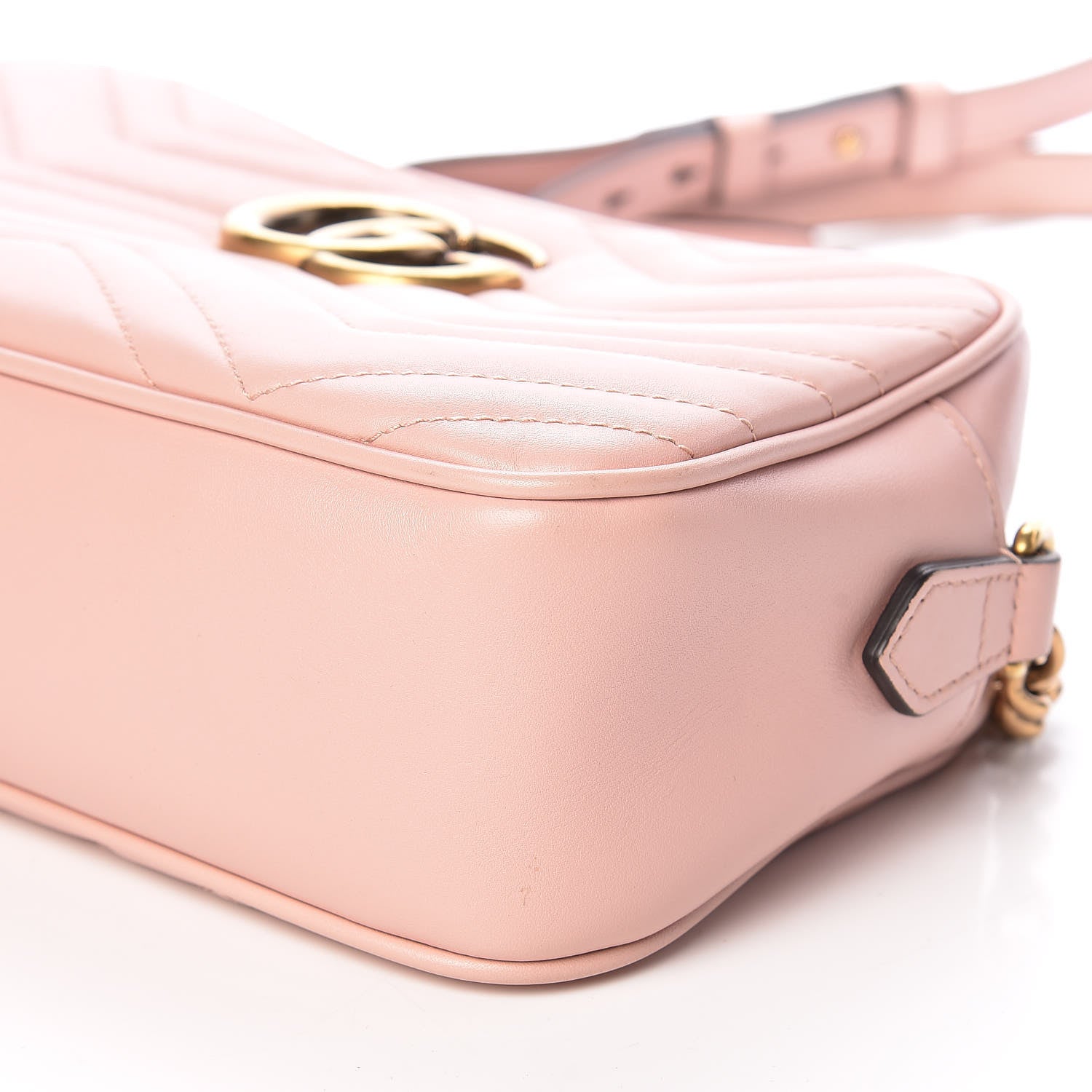 Gucci Calfskin Matelasse Small GG Marmont Chain Shoulder Bag Perfect Pink 9 of 10