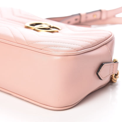 Gucci Calfskin Matelasse Small GG Marmont Chain Shoulder Bag Perfect Pink 9 of 10