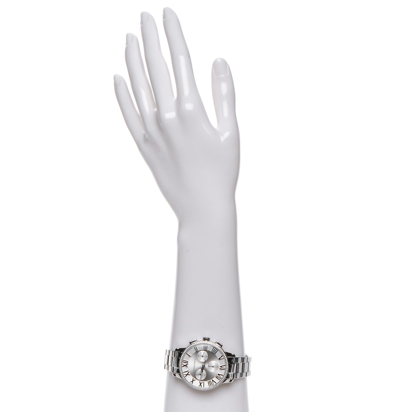 Stainless Steel Diamond Bezel 36mm Atlas Dome Chronograph Quartz Watch