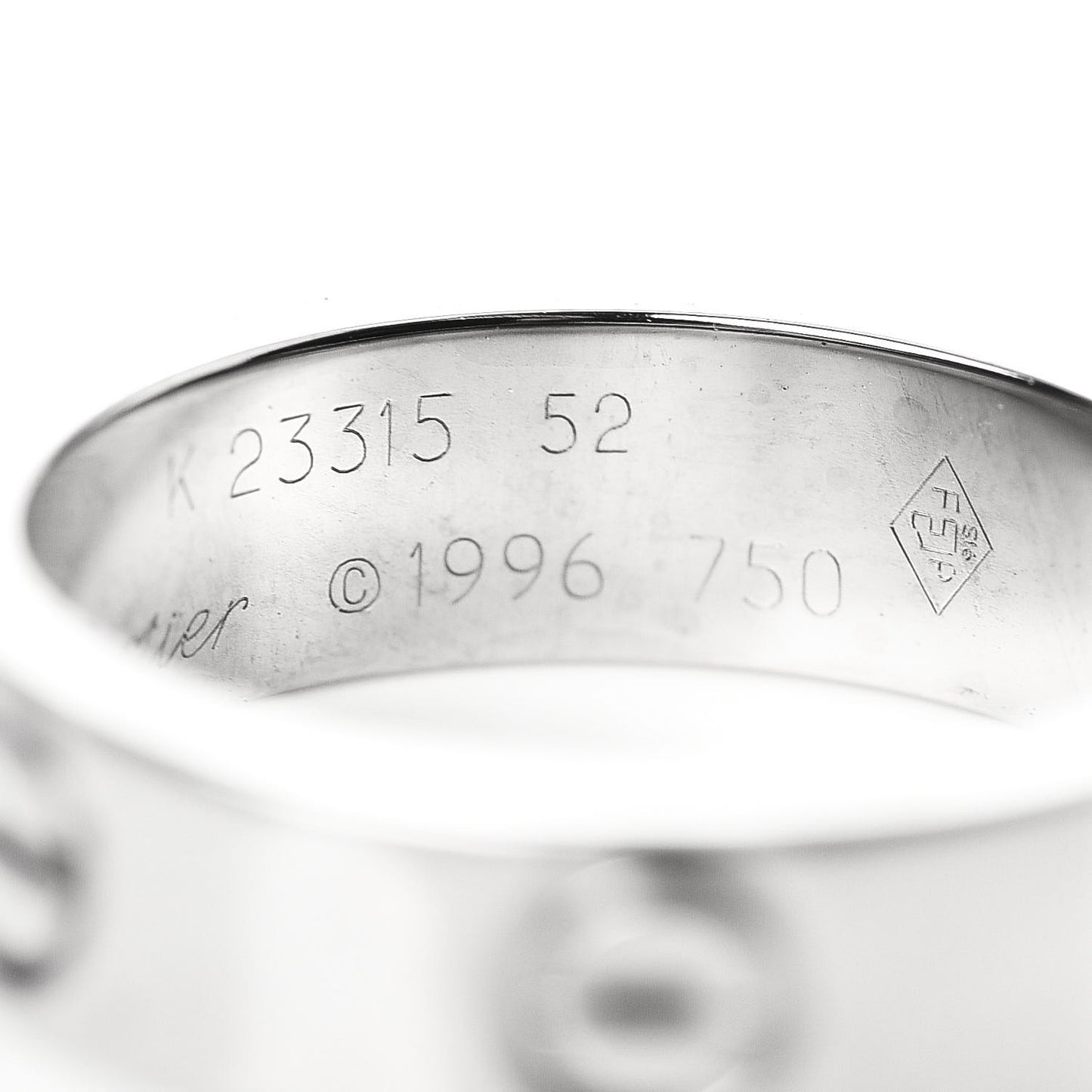18K White Gold 5.5mm LOVE Ring 52 6
