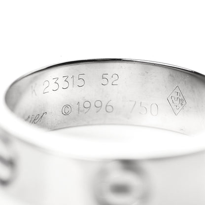 Cartier 18K White Gold 5.5mm LOVE Ring 52 6 4 of 5