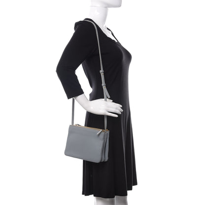 Celine Lambskin Small Trio Crossbody Bag Storm 2 of 13