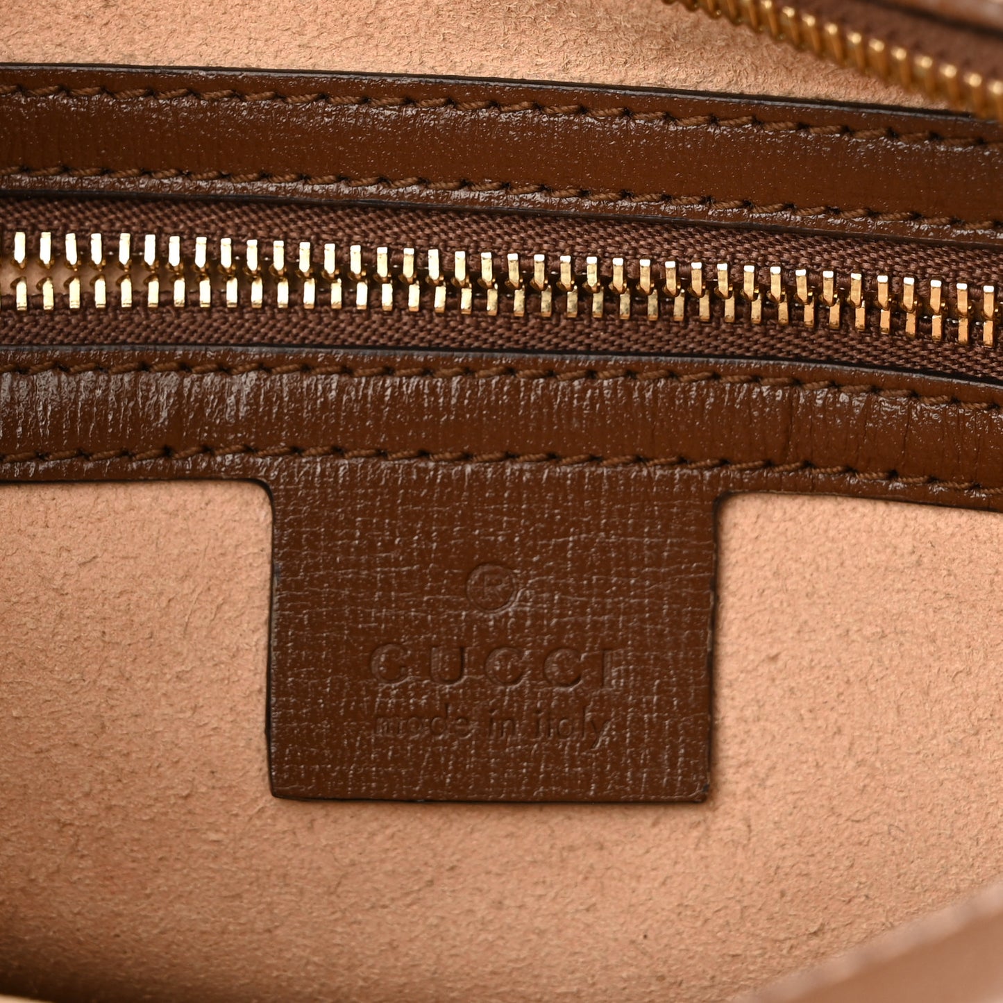 GG Supreme Monogram Small Horsebit 1955 Shoulder Bag Beige Brown Sugar