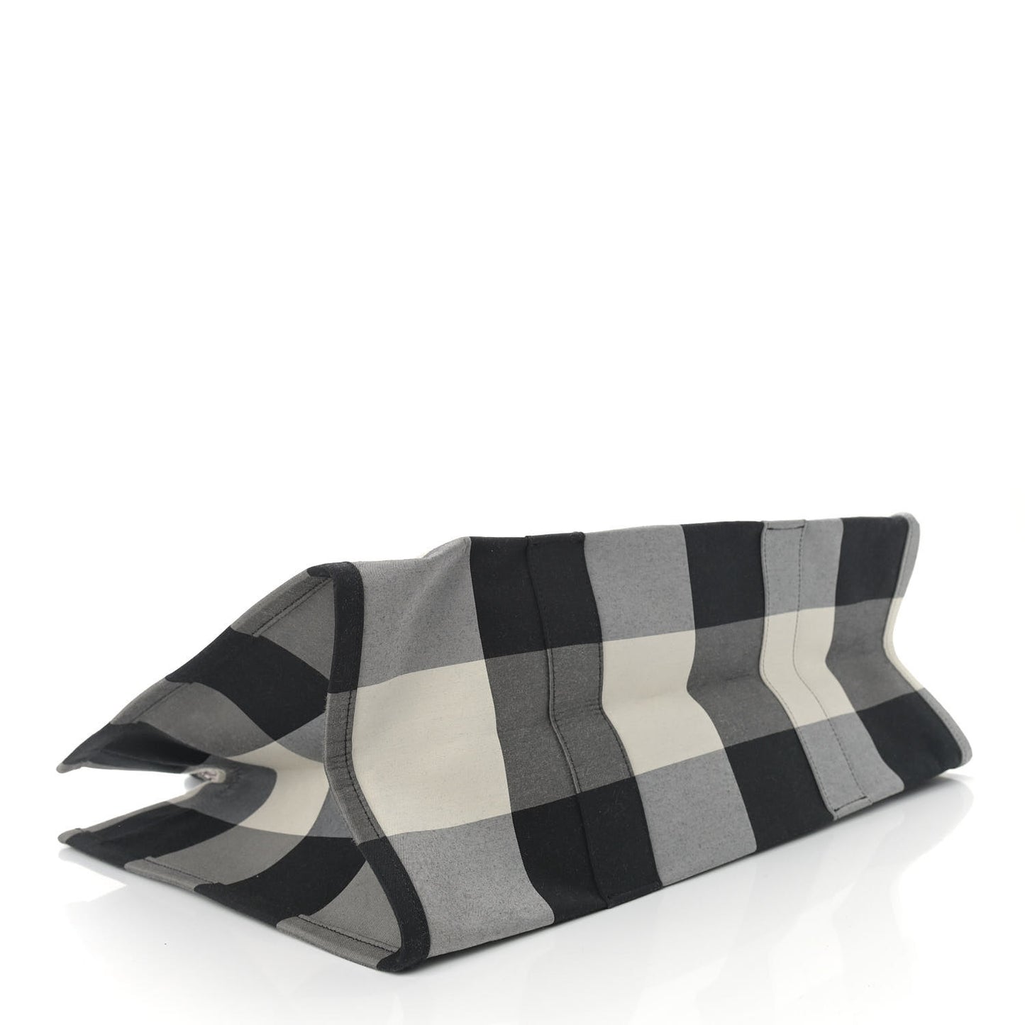 Canvas Checkered Book Tote Black White