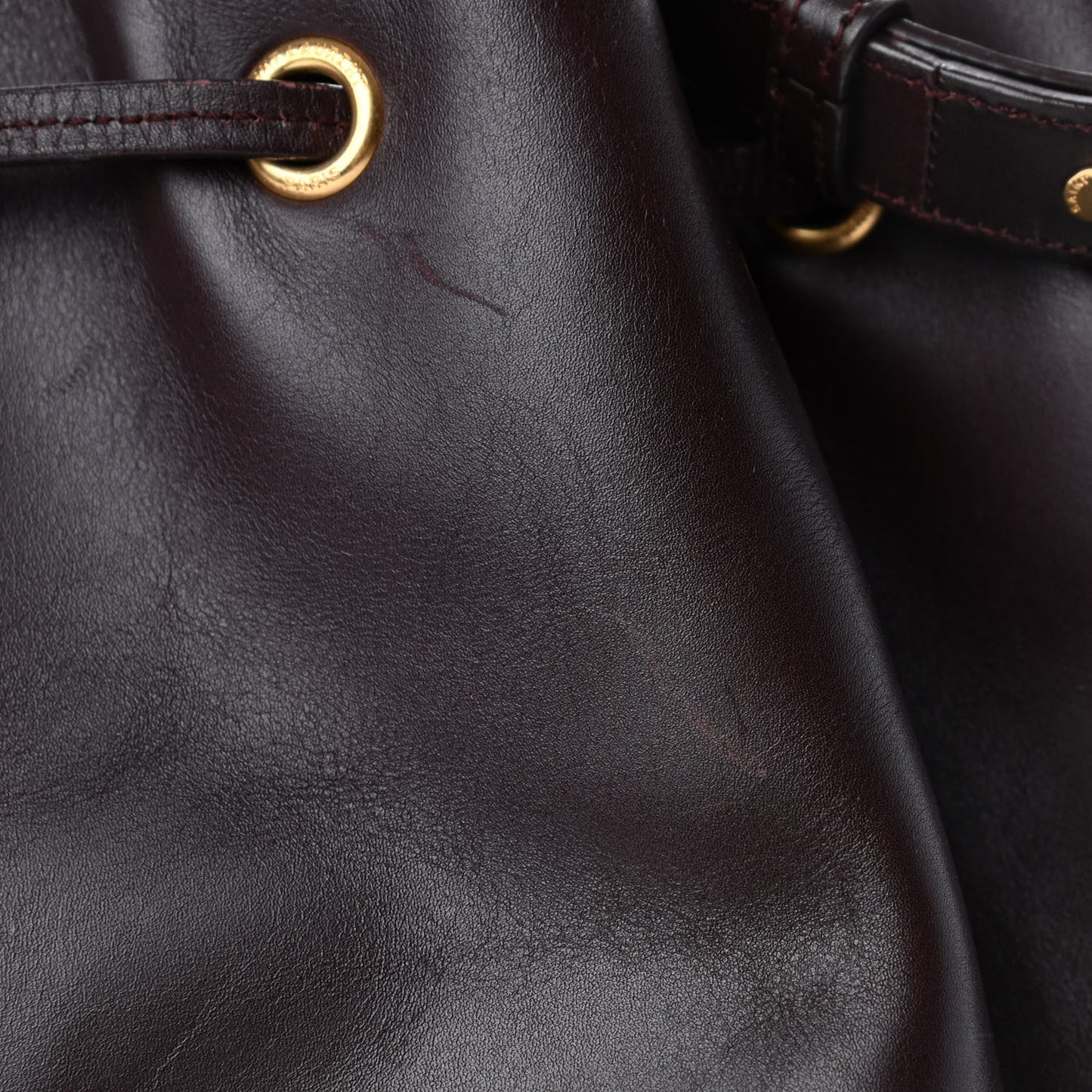 Calfskin Large Emmanuelle Bucket Bag Burgundy