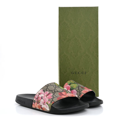 Gucci GG Supreme Monogram Blooms Slide Sandals 36 Beige Multicolor 12 of 12