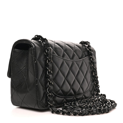 Chanel Lambskin Quilted Mini Rectangular Flap So Black 3 of 9